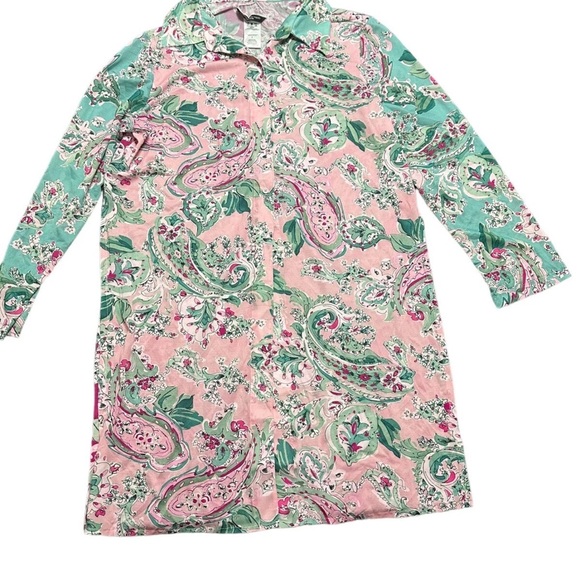 Carmen Marc Valvo Pink and Blue Floral Swim Coverup new - Picture 4 of 12